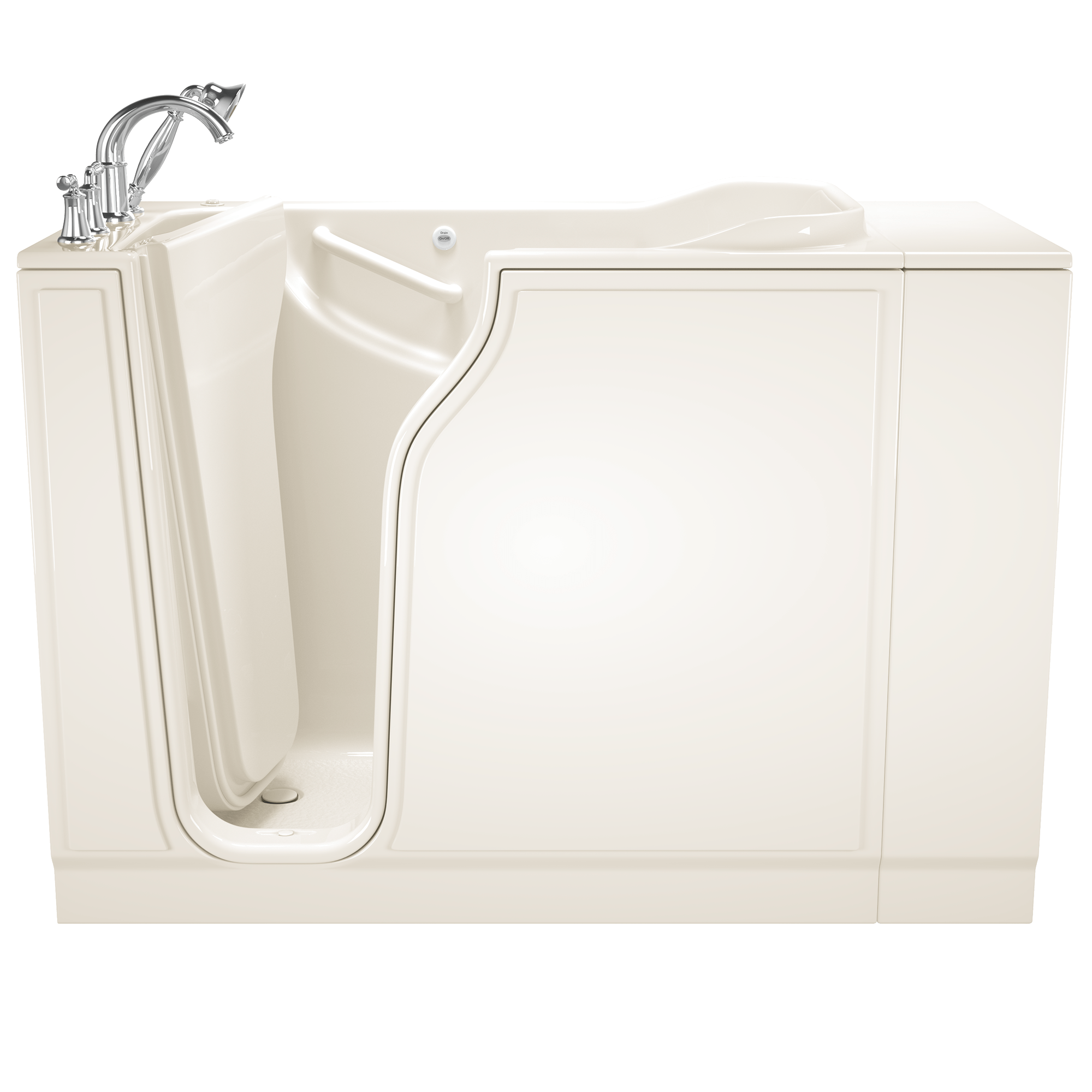 Gelcoat Value Series 30x52 Inch Walk In Bathtub with Whirlpool Massage System   Left Hand Door and Drain WIB LINEN